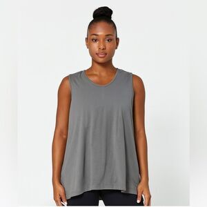 Bryn Walker Huxley Tank Grey Organic Bamboo Size XL Oversized Sleeveless